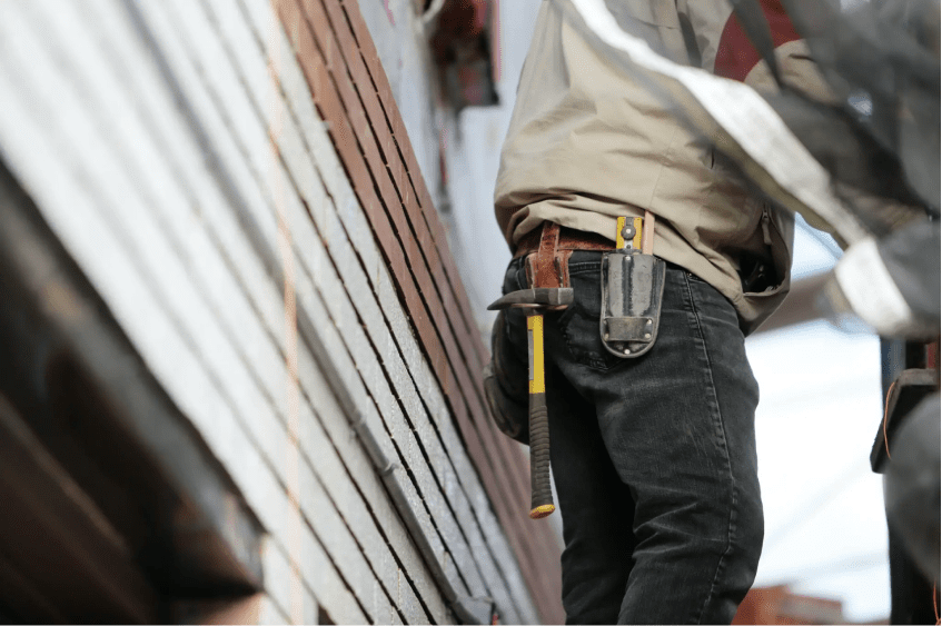 Worker at construction site