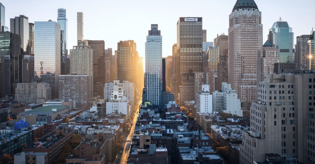 Sky view of big city